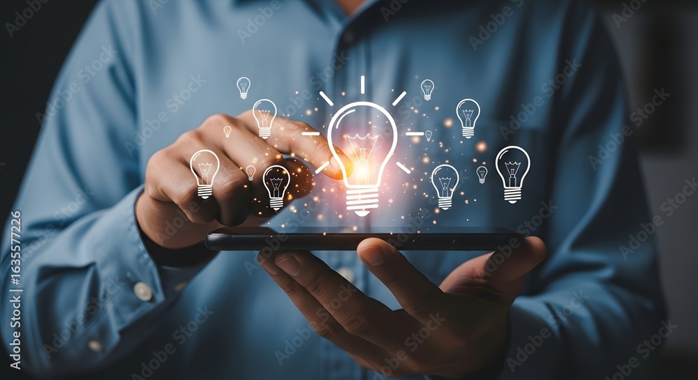 Poster idea generation concept using mobile technology for creative solutions and innovation process