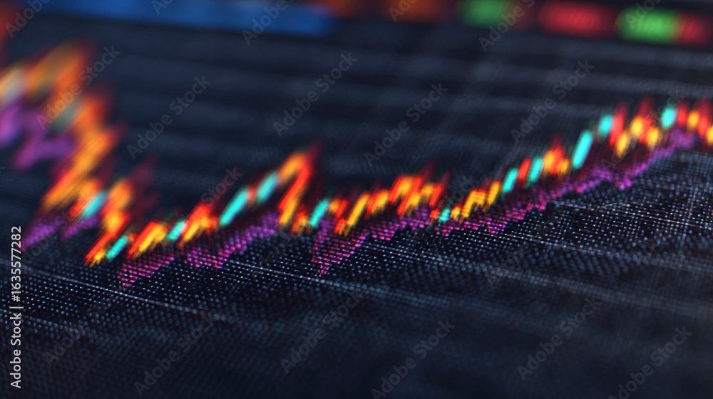 Aufkleber dynamic line graph displayed on digital screen