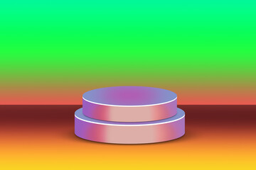 3D Abstract Podium on Vibrant Gradient Background for Product Display