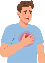 modern detailed professional high quality Man with a Sudden Pain in His Chest