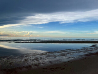 sunset over the river