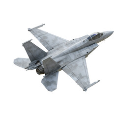 Realistic 3D Illustration of a Grey Jet Airplane Isolated Against Transparent Background