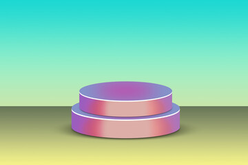 3D Pastel Podium on Gradient Background for Product Display or Presentation