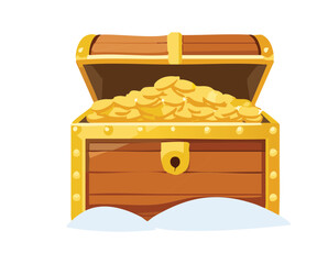 Open Treasure Chest Filled with Gold Coins