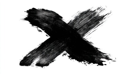 Black paint x brush stroke design