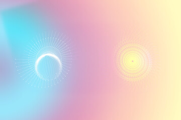 Futuristic Abstract Background with Gradient Pastel Colors and Geometric Circular Elements