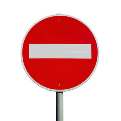 Red And White Road Sign Isolated With Transparent Background Illustration