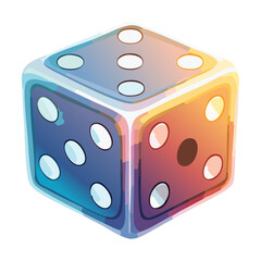 Blue Dice with Yellow Glowing Dots