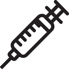 Modern medical syringe icon symbolizing healthcare, vaccination, and injection treatments for health and wellness campaigns