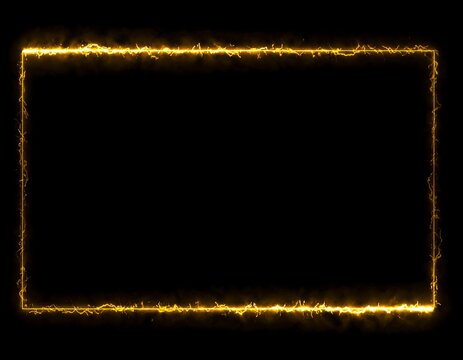 Gold frame on black background - Powered by Adobe