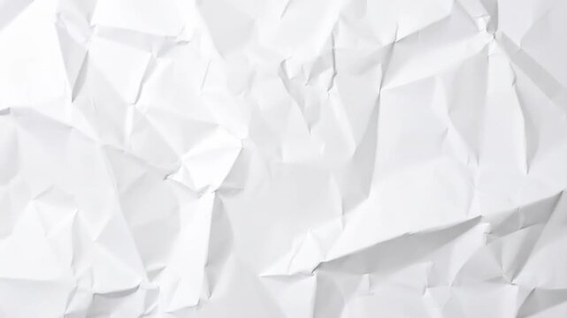 Detailed White Crumpled Paper Texture Background with Shadows and Creases and Abstract Design for Graphic Resources