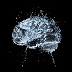 water in dynamic motion, isolated on black background for commercial use.