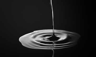 water in dynamic motion, isolated on black background for commercial use.