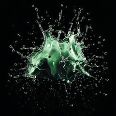 water in dynamic motion, isolated on black background for commercial use.