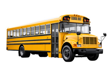 Bright yellow school bus ready for load