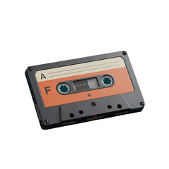 Obraz premium Retro Cassette Tape Illustration on Transparent Isolated Background