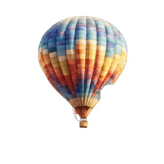 Fototapeta premium Colorful hot air balloon ascending, desert background, travel, adventure