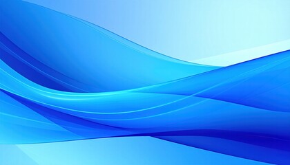 Obraz premium Abstract Blue Waves Flowing Smoothly Across a Light Gradient Background