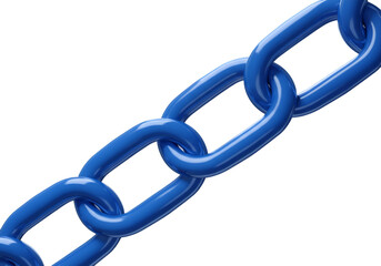 Fototapeta premium Shiny Blue Metal Chain Element Isolated on Transparent Background Photo
