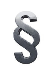 Naklejka premium Shiny Metallic Paragraph Symbol Isolated on Transparent Background Illustration