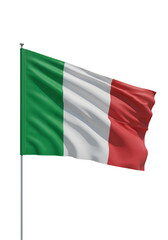 Obraz premium Realistic Photo Of The Waving Italian Flag In The Wind Isolated Against Transparent Background