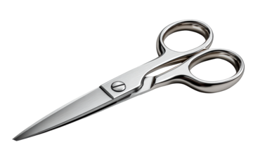 Stainless steel scissors, transparent bg