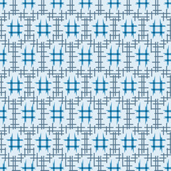 Japanese Embroidery Cross Line Vector Seamless Pattern