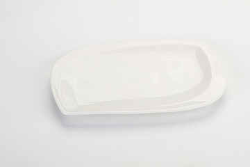 White ceramic empty plate dishware