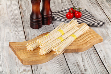 Raw dry wheat udon noodles