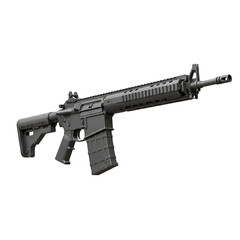 Realistic Gun Illustration Isolated on White Background Military Weapon