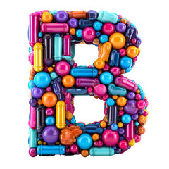 Vibrant sphere shaped letter B