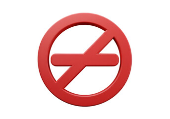 Obraz premium Red Prohibited Sign Illustration on Transparent Background