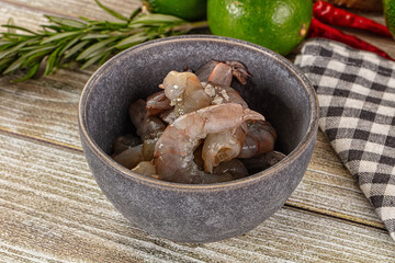 Raw peeled shrimp for cooking
