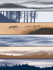 Layers of mountains and trees abstraction