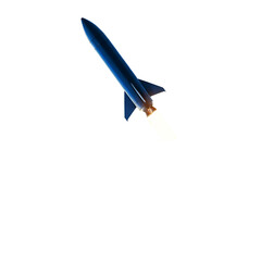 Realistic Rocket Illustration Isolated on Transparent Black Background