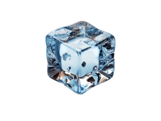 Crystal clear ice cube with dice pattern isolated on black background, Isolated On White Background, Png Transparent