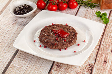 Grilled juicy beef cutlet for burger