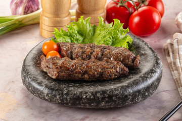 Hot beef kebab minced meat