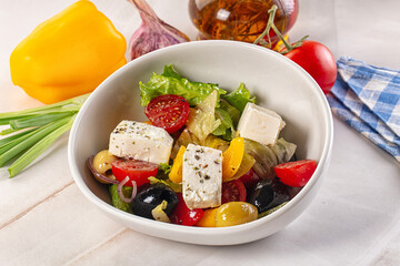 Greek salad with feta cheese