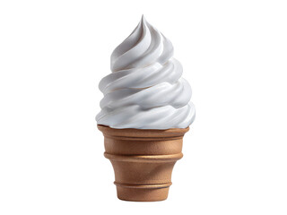 Creamy soft serve ice cream cone on black background, Isolated On White Background, Png Transparent