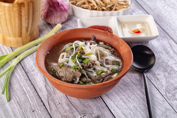 Vietnamese Pho Bo soup with beef