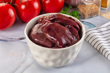 Raw chicken liver for cooking