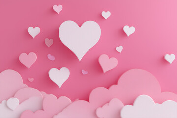 Valentine-Themed Floating Hearts Illustration