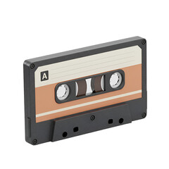 Obraz premium Realistic Illustration of Vintage Cassette Tape With Brown and White Details