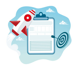 Checklist to complete projects and achieve targets.