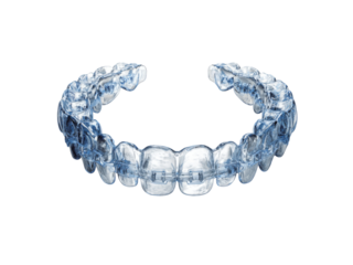 Clear aligners for teeth straightening modern orthodontics, Isolated On White Background, Png Transparent
