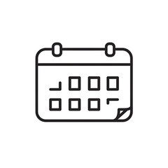 Simple Outline Calendar Icon On Transparent Background Illustration
