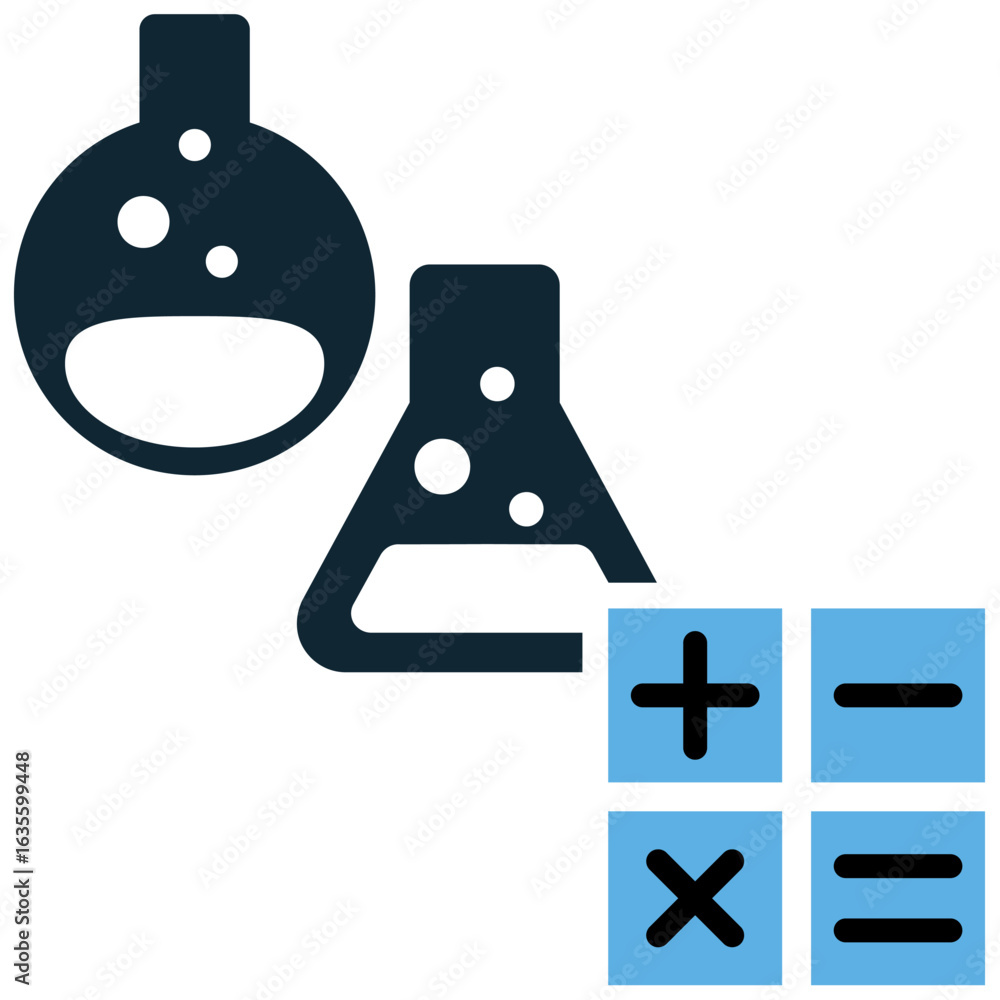 Poster lab math icon vector for scientific calculations, data analysis, and measurements. perfect for illus