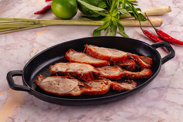 Roasted gourmet duck fillet slices