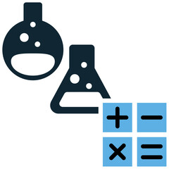 Lab math icon vector for scientific calculations, data analysis, and measurements. Perfect for illustrating physics, chemistry, and research with a focus on numeric accuracy.